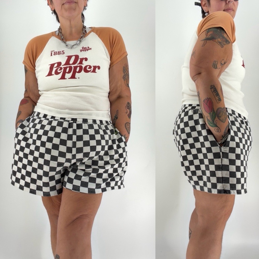 Retro Dr Pepper raglan baby tee rust sleeves vintage logo womens XL indie sleaze